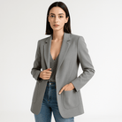 Lavinque Coats & Jacket Gris / S Blazer Noir Classique | Élégant et Polyvalent | Coupe Droite