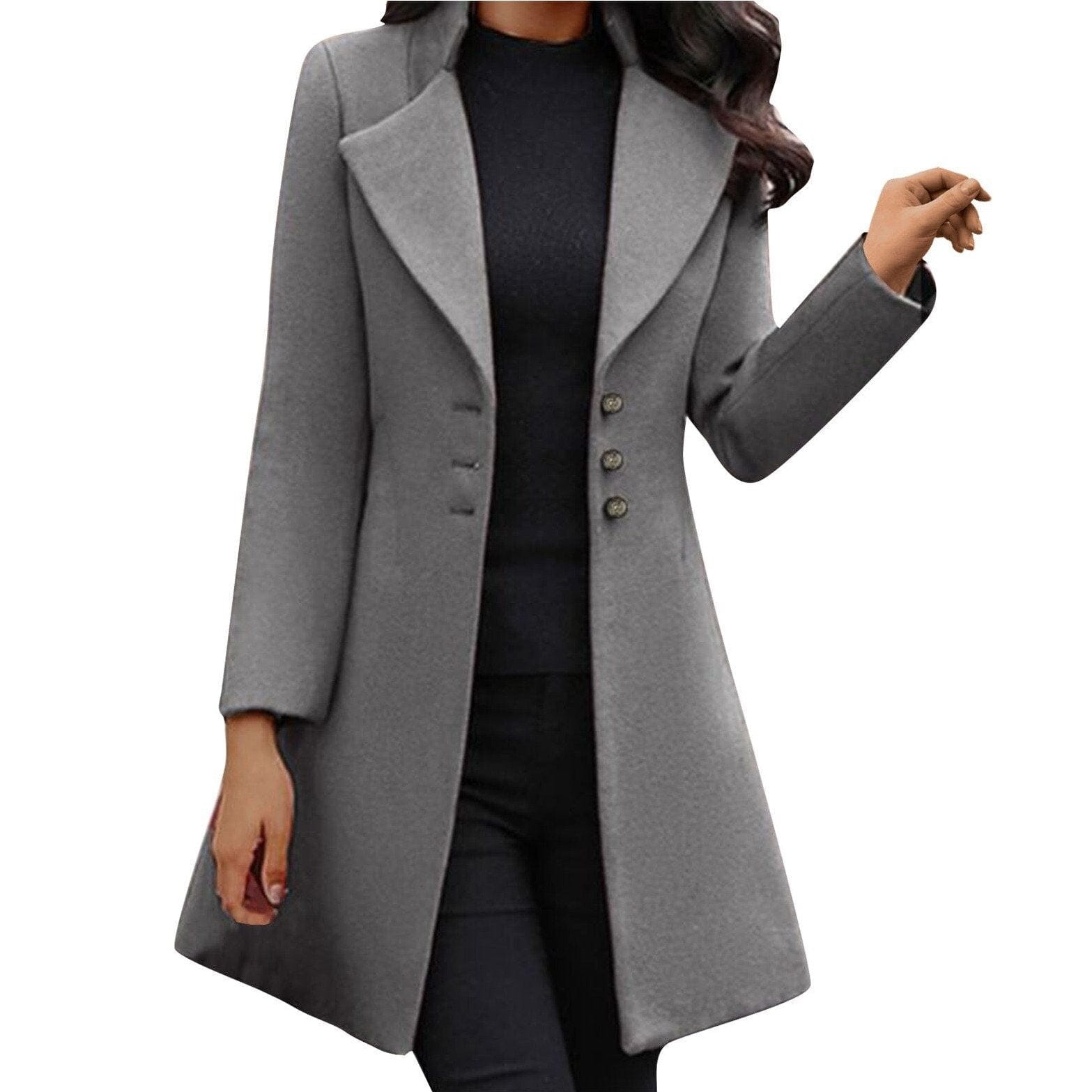 Lavinque Coats & Jacket Gris / S Manteau Long Élégant | Chic Automne-Hiver | Coupe Ajustée