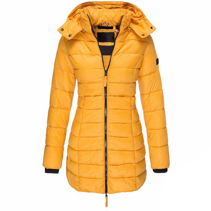 Lavinque Coats & Jacket Jaune / S Doudoune longue matelassée | Bleu marine | Chaleur et élégance en hiver
