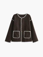 Lavinque Coats & Jacket Marron / XS Veste Légère | Écru & Noir | Chic & Structurée