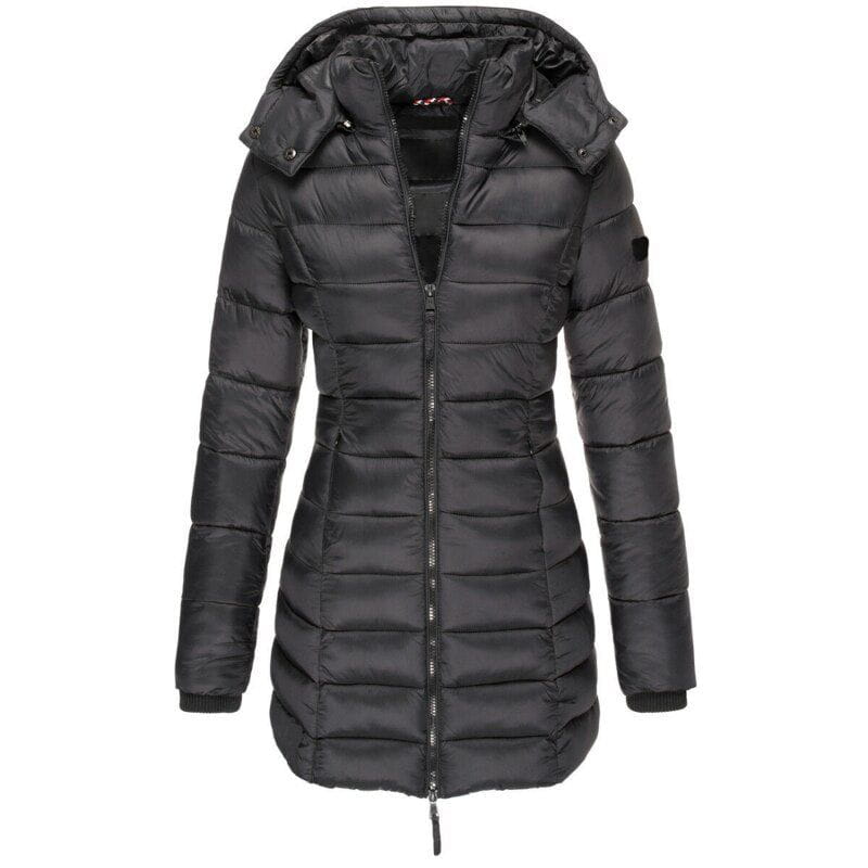 Lavinque Coats & Jacket Noir / S Doudoune longue matelassée | Bleu marine | Chaleur et élégance en hiver