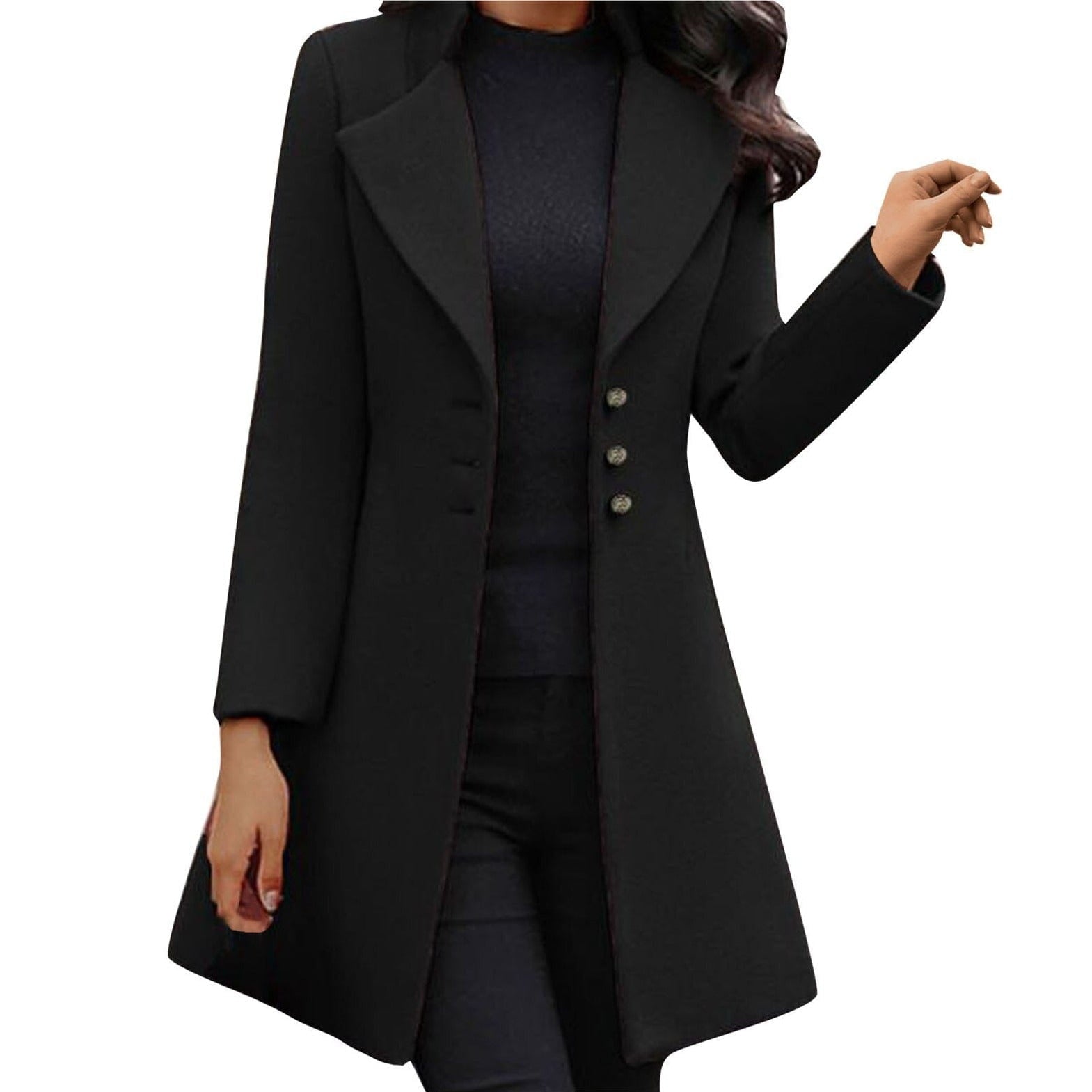 Lavinque Coats & Jacket Noir / S Manteau Long Élégant | Chic Automne-Hiver | Coupe Ajustée