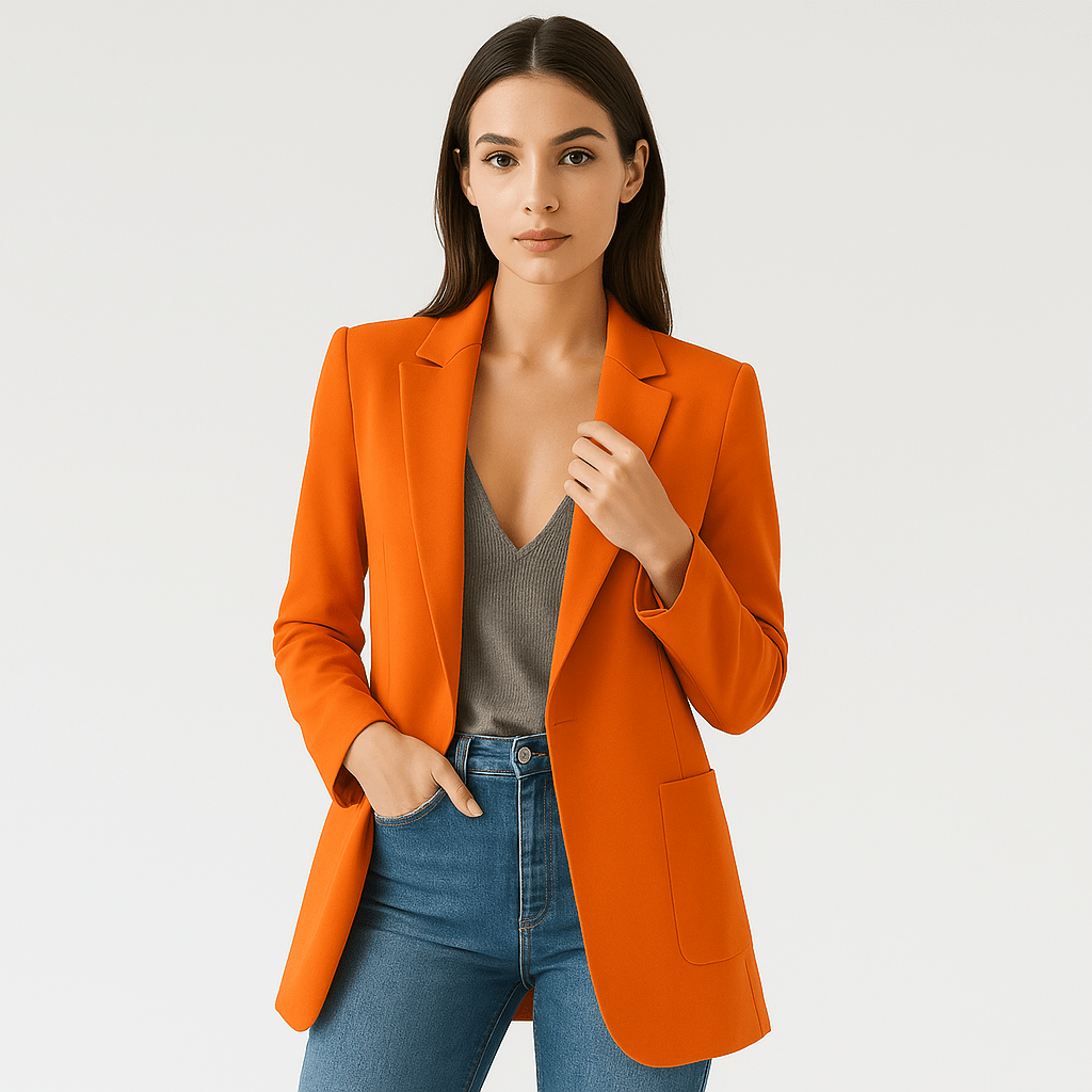 Lavinque Coats & Jacket Orange / S Blazer Noir Classique | Élégant et Polyvalent | Coupe Droite