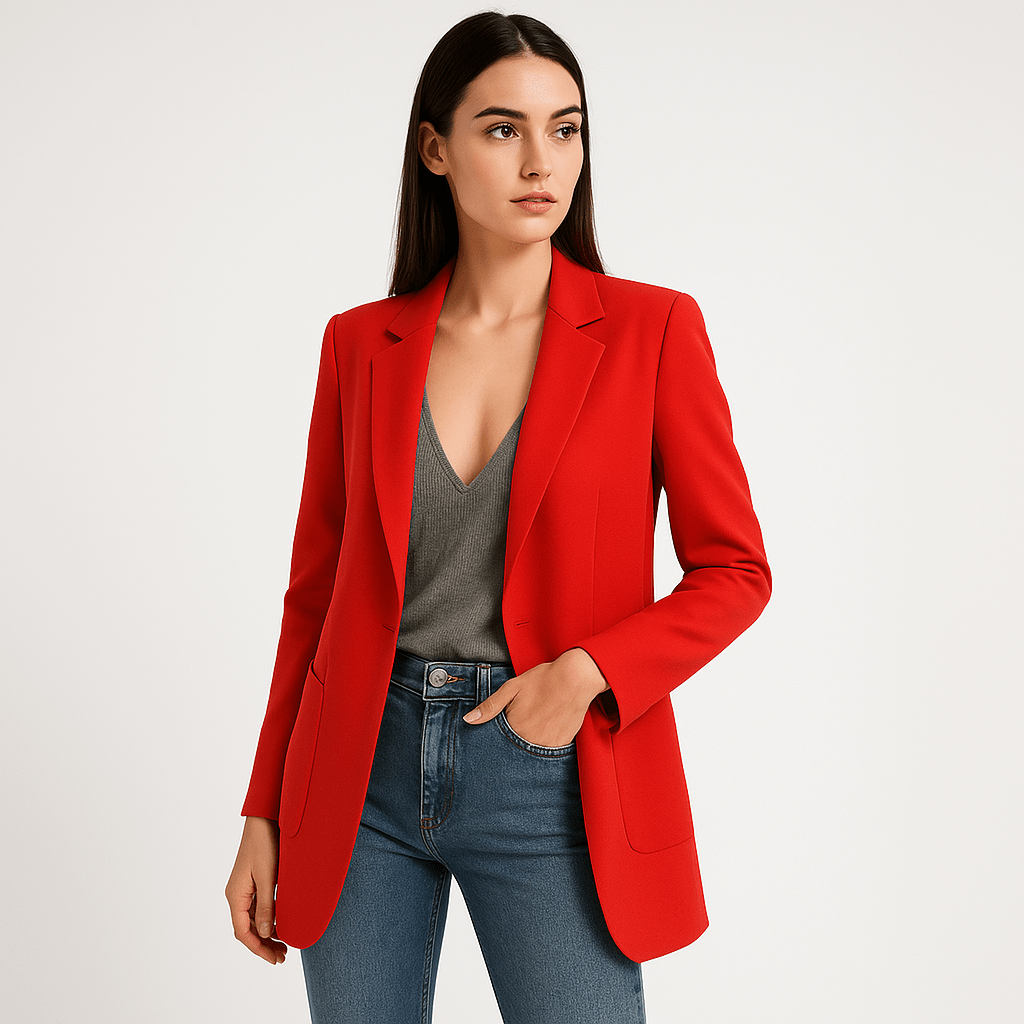 Lavinque Coats & Jacket Rouge / S Blazer Noir Classique | Élégant et Polyvalent | Coupe Droite