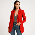 Lavinque Coats & Jacket Rouge / S Blazer Noir Classique | Élégant et Polyvalent | Coupe Droite