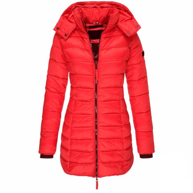 Lavinque Coats & Jacket Rouge / S Doudoune longue matelassée | Bleu marine | Chaleur et élégance en hiver