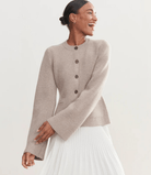 Lavinque Coats & Jacket Veste Beige Évasée | Boutons Élégants | Chic & Minimaliste