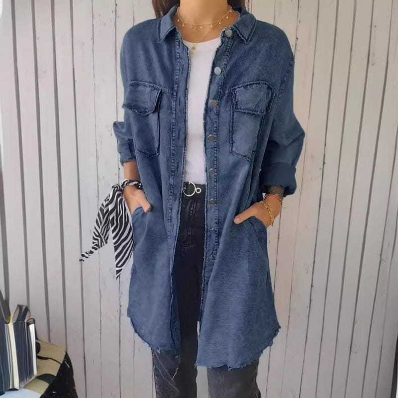 Lavinque Coats & Jacket Veste Chemise Denim | Style Décontracté | Polyvalence Intemporelle