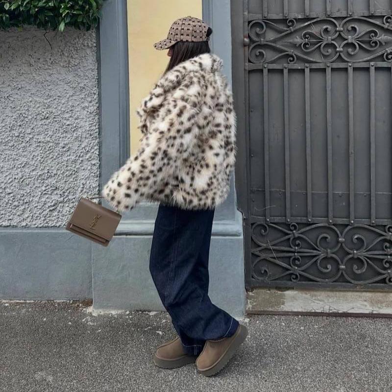 Lavinque Coats & Jacket Veste en Fausse Fourrure Imprimée | Élégance | Chaleur et Style