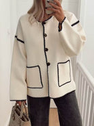 Lavinque Coats & Jacket Veste Légère | Écru & Noir | Chic & Structurée