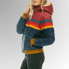 Lavinque Coats & Jacket Veste Matelassée Rétro | Arc-en-Ciel & Capuche | Chaude et Stylée