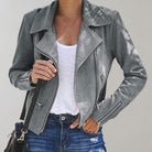 Lavinque Coats & Jacket Veste Motard en Suédine | Marron Caramel | Tendance et Structurée