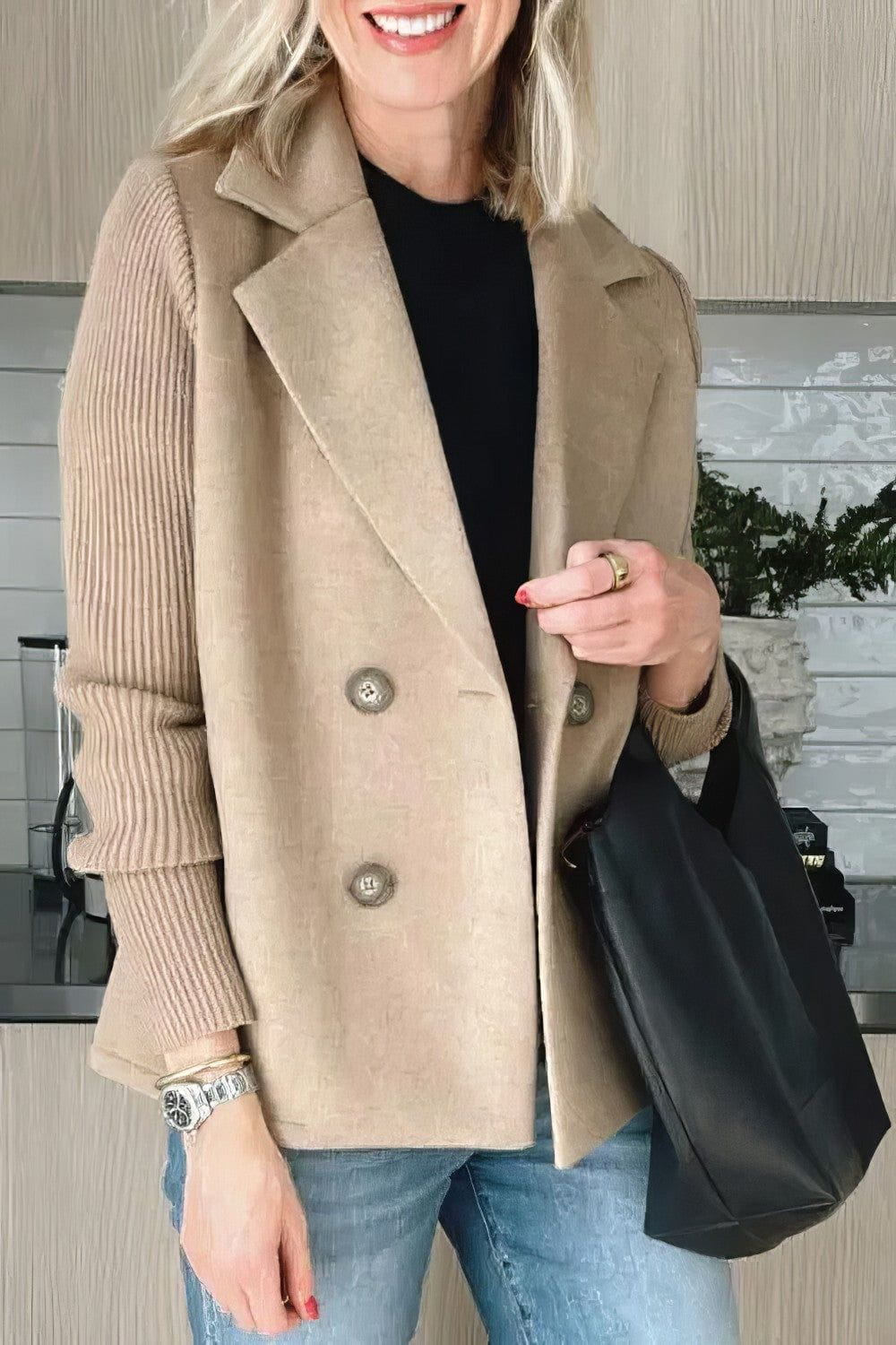 Lavinque Coats & Jackets Beige / S Blazer Femme | Rose Poudré | Chic & Structuré