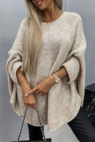 Lavinque Coats & Jackets Beige / S Poncho en Tricot | Coupe Oversize | Élégance et Confort