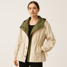 Lavinque Coats &Jackets Blanc / S Veste Mi-Saison Bicolore | Col Oversize | Design Moderne et Confortable