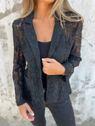 Lavinque Coats & Jackets Blazer en dentelle transparente | Noir | Élégance et féminité raffinée