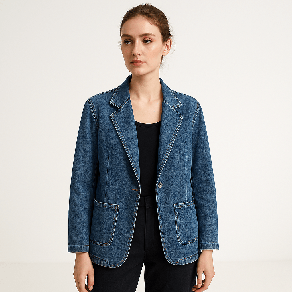 Lavinque Coats & Jackets Blazer en Jean Décontracté | Coupe Droite | Style Casual Chic