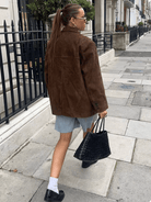 Lavinque Coats & Jackets Blazer Oversize Femme | Velours Côtelé | Chic et Décontracté