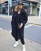 Lavinque Coats &Jackets Bleu foncé / S Manteau Long en Laine | Élégance | Chaleur et Tendance
