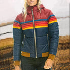 Lavinque Coats & Jackets Bleu foncé / XS Doudoune Rétro | Motif Arc-en-Ciel & Isolation Chaude | Style Vintage