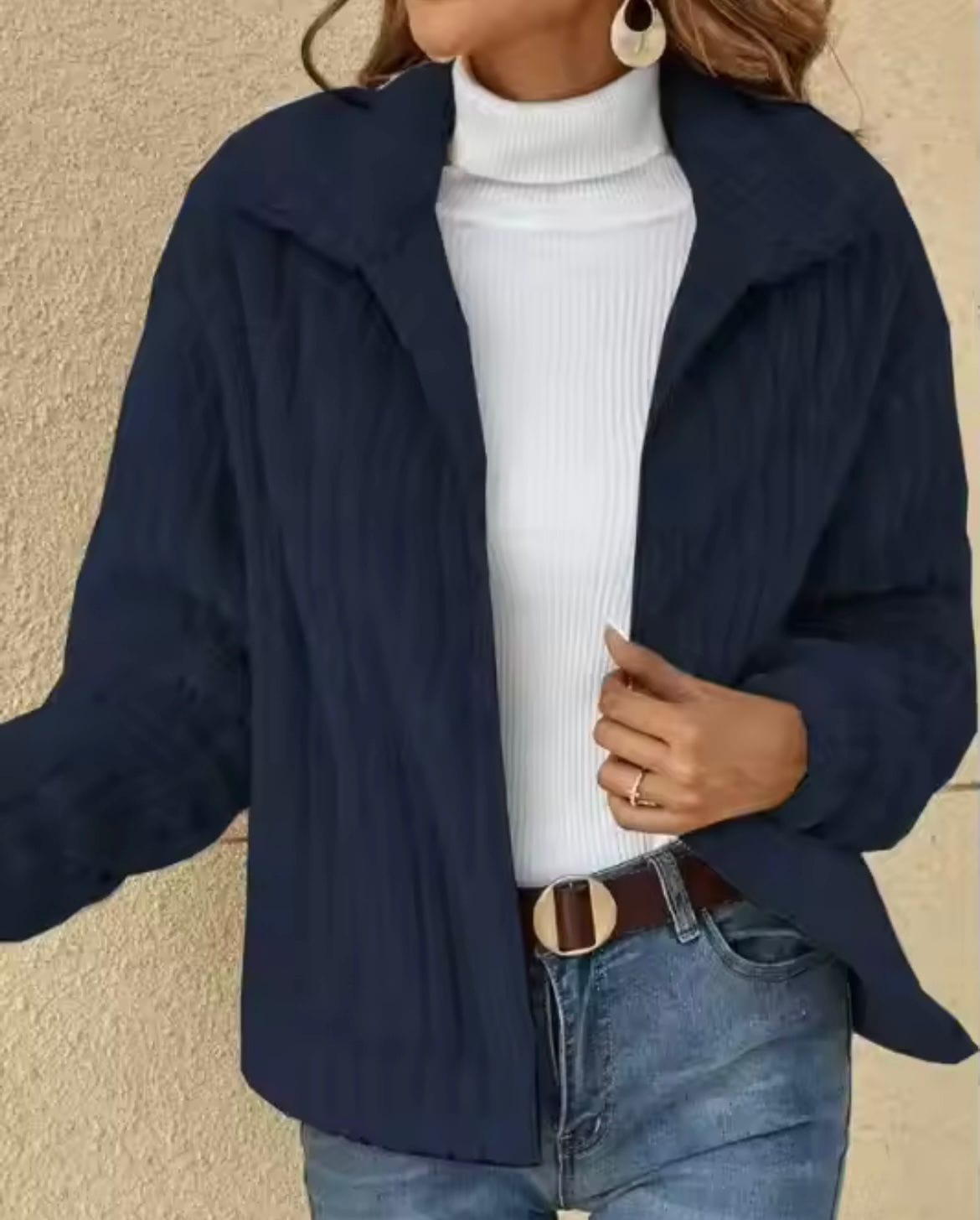 Lavinque Coats & Jackets Bleu Marine / S Veste en Fausse Fourrure | Chaude & Élégante | Hiver Confortable
