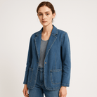 Lavinque Coats & Jackets Bleu / S Blazer en Jean Décontracté | Coupe Droite | Style Casual Chic