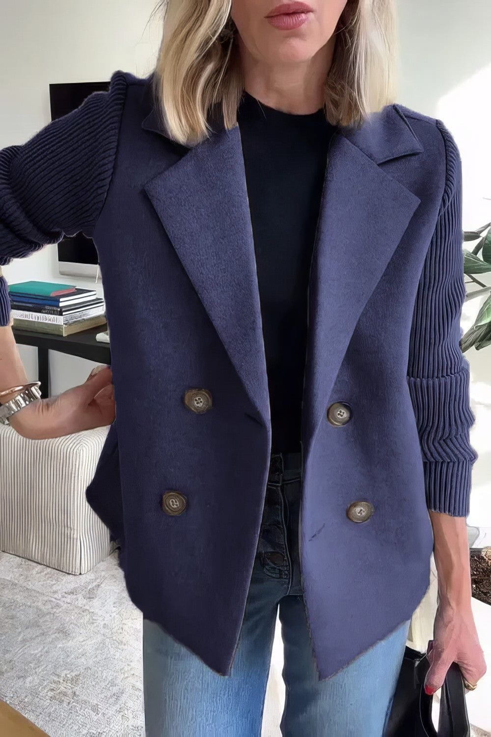 Lavinque Coats & Jackets Bleu / S Blazer Femme | Rose Poudré | Chic & Structuré
