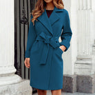 Lavinque Coats & Jackets Bleu / S Manteau Ceinturé Élégant | Bleu Marine | Classique et Féminin