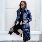 Lavinque Coats & Jackets Bleu / S Manteau long matelassé brillant | Manteau | Chaleur et style moderne