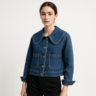 Lavinque Coats & Jackets Bleu / S Veste en Jean Courte | Col Oversize | 100% Coton