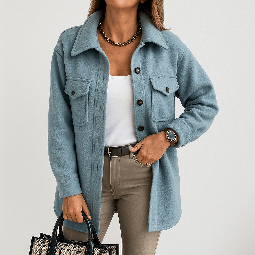 Lavinque Coats & Jackets Bleu / XS Veste Beige Effet Laine | Coupe Décontractée | Parfaite pour la Mi-saison