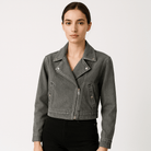 Lavinque Coats & Jackets Blouson Biker en Jean | Coupe Courte | Look Rock Féminin