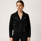 Lavinque Coats & Jackets Blouson Biker en Jean | Coupe Courte | Look Rock Féminin