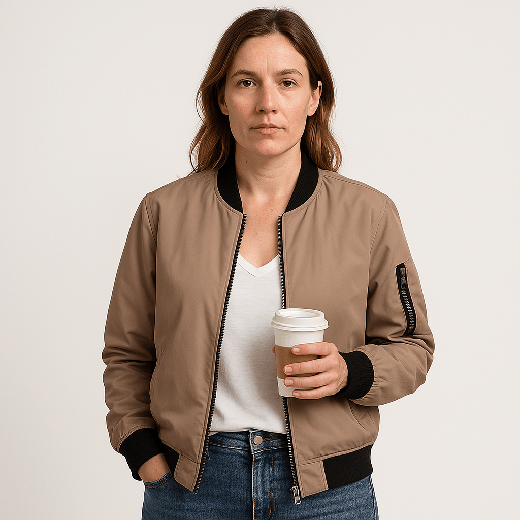 Lavinque Coats & Jackets Blouson Bomber Beige | Coupe Courte | Look Urbain Décontracté