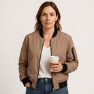 Lavinque Coats & Jackets Blouson Bomber Beige | Coupe Courte | Look Urbain Décontracté