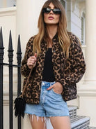 Lavinque Coats & Jackets Blouson Léger à Motif Léopard | Marron & Noir | Audacieux et Urbain