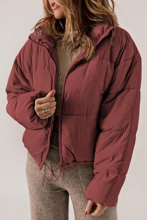 Lavinque Coats & Jackets Bordeaux / S Doudoune Courte | Beige Kaki | Chaude & Décontractée