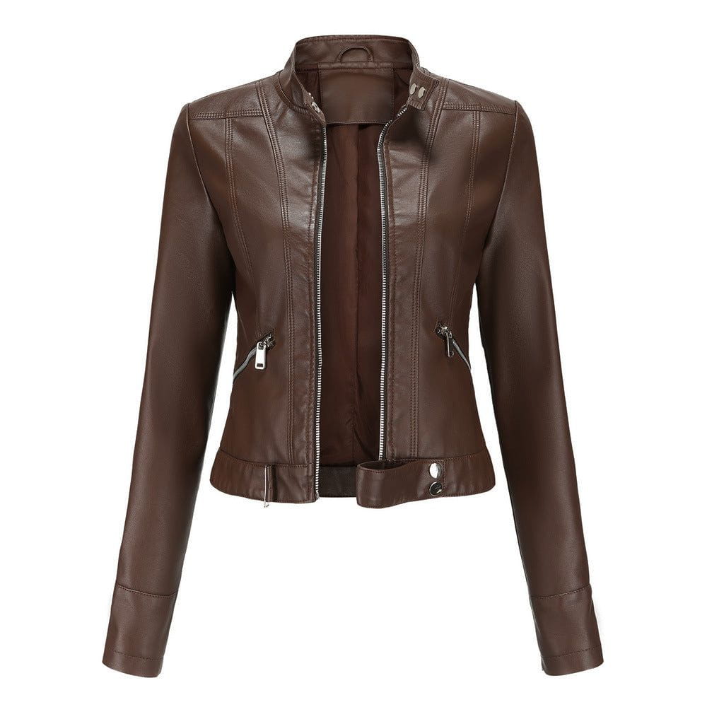 Lavinque Coats & Jackets Café / S Blouson en similicuir | Noir | Rock et intemporel