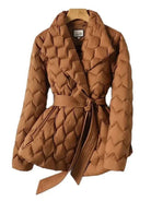 Lavinque Coats & Jackets Camel / S Doudoune Ceinturée | Camel | Matelassée & Élégante
