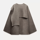 Lavinque Coats & Jackets Cape Asymétrique Élégante | Laine Mélangée | Minimaliste et Raffinée