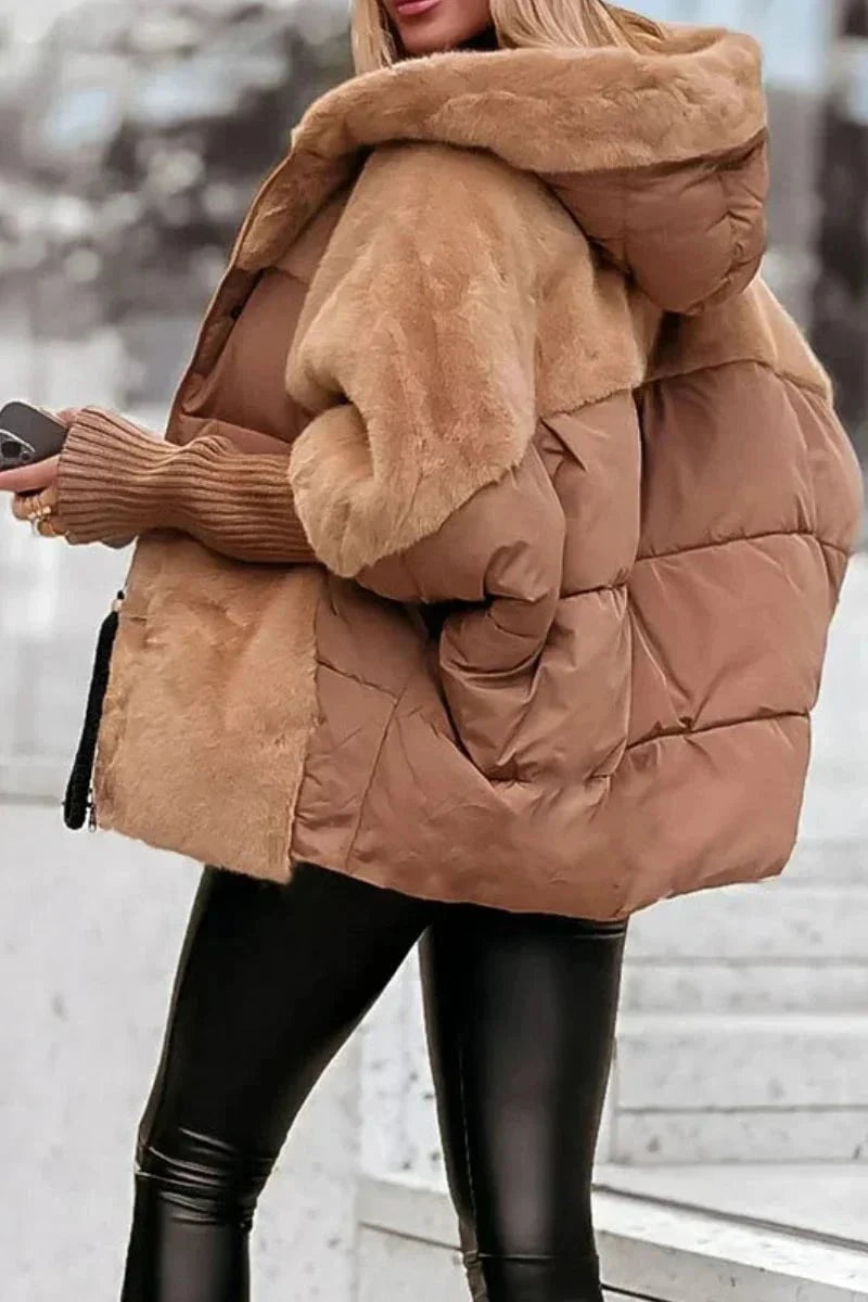 Lavinque Coats & Jackets Cape Manteau Doublée en Fausse Fourrure | Beige | Douceur, Volume et Élégance Cocooning