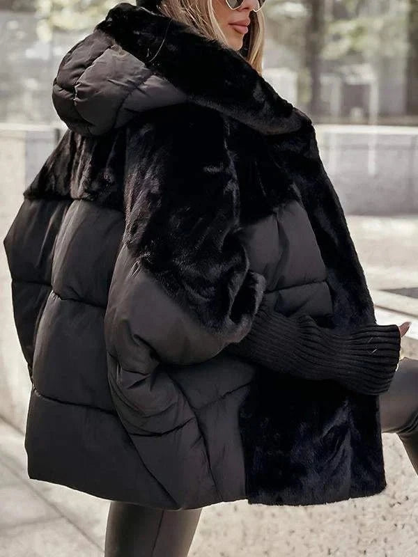 Lavinque Coats & Jackets Cape Manteau Doublée en Fausse Fourrure | Beige | Douceur, Volume et Élégance Cocooning