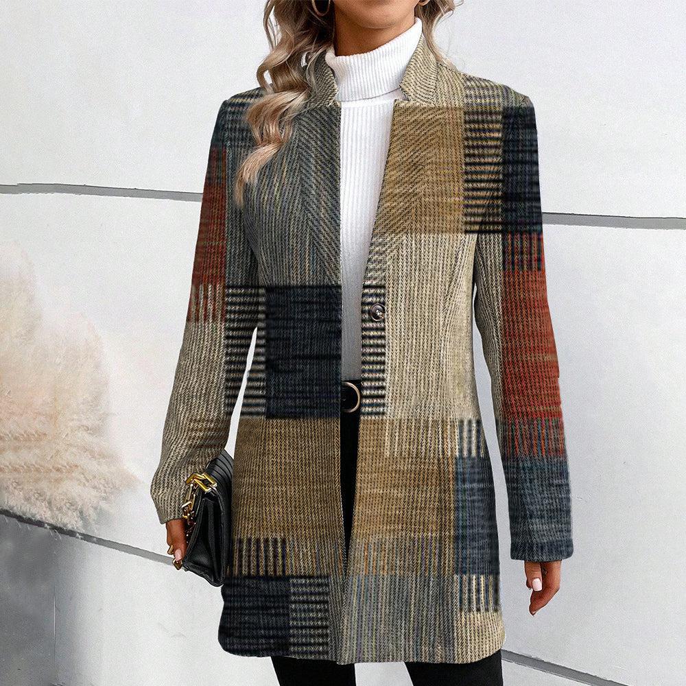 Lavinque Coats & Jackets Couleur Mixte / S Veste Patchwork Élégante | Automne | Motif Géométrique