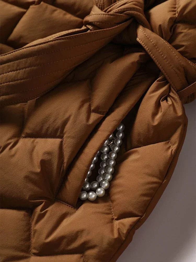 Lavinque Coats & Jackets Doudoune Ceinturée | Camel | Matelassée & Élégante