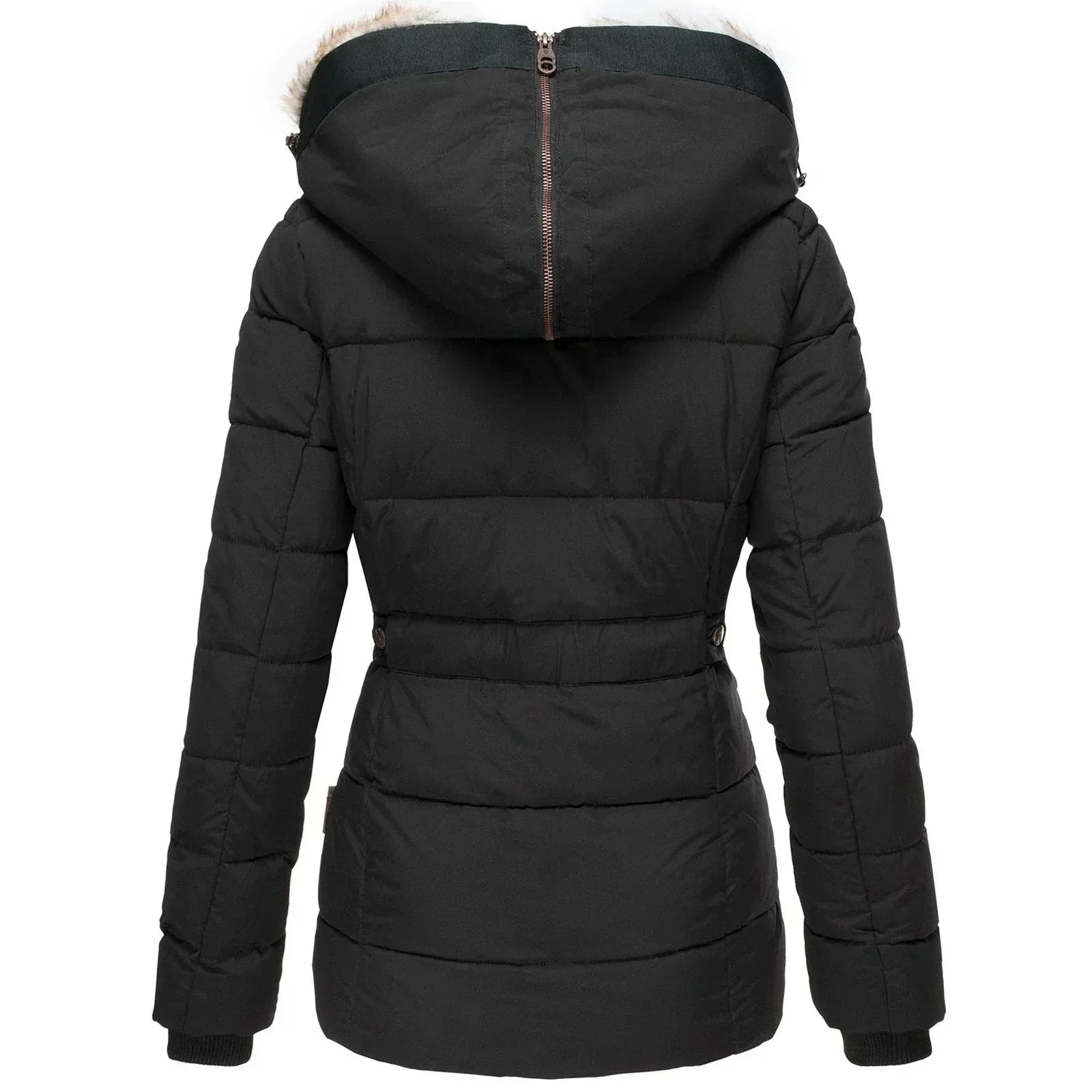 Lavinque Coats & Jackets Doudoune Cintrée avec Capuche Fourrée | Noir | Chaude, Élégante et Fonctionnelle