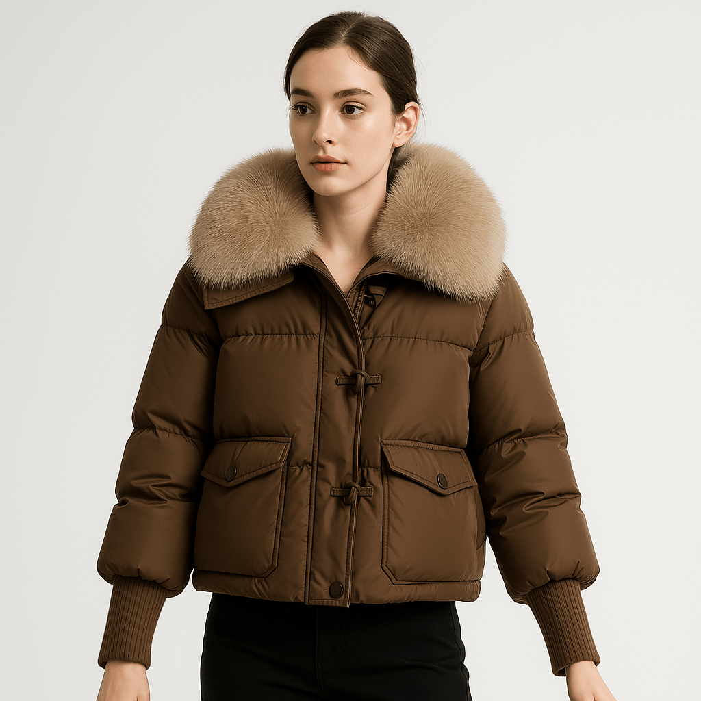 Lavinque Coats & Jackets Doudoune Glamour | Col Fausse Fourrure | Chaude et Élégante