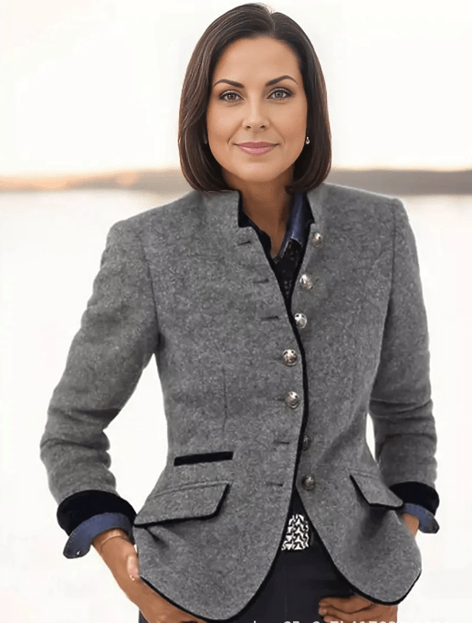 Lavinque Coats &Jackets Gris / S Blazer Chic en Laine | Gris | Élégant et Structuré