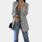 Lavinque Coats & Jackets Gris / S Blazer Long Noir | Classique | Structuré et Polyvalent