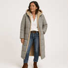 Lavinque Coats & Jackets Gris / S Manteau Long Matelassé Kaki | Doublure Chaude en Fausse Fourrure | Parfait pour l’Hiver