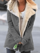 Lavinque Coats & Jackets Gris / S Veste Doublée en Mouton Synthétique | Vert Pomme | Chaude et Décontractée